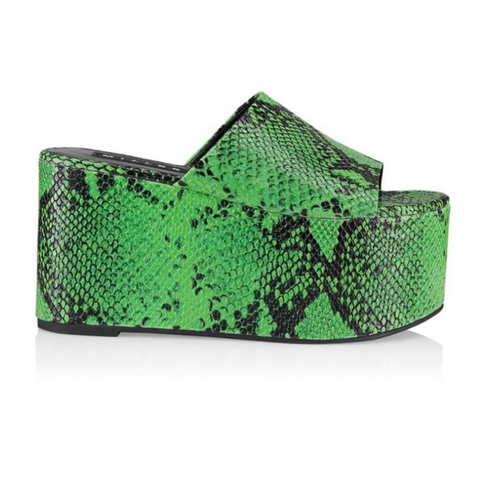 Simon Miller Embossed-Snake Platform Sandals